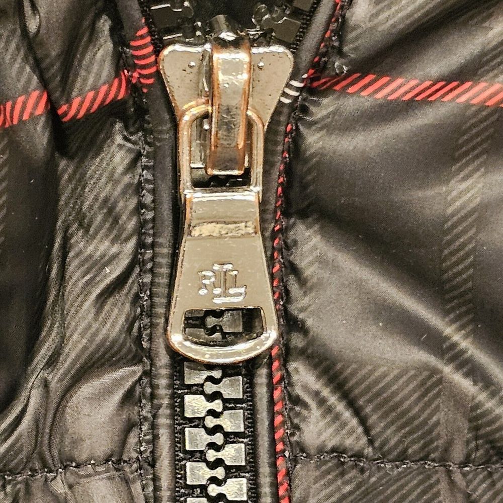 Lauren‎ Ralph Lauren Full Zip Puffer Jacket Plaid Black Womens Size M - Picture 5 of 16